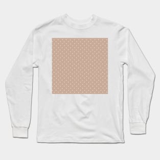 Polka dots White and Taupe spots dots Long Sleeve T-Shirt